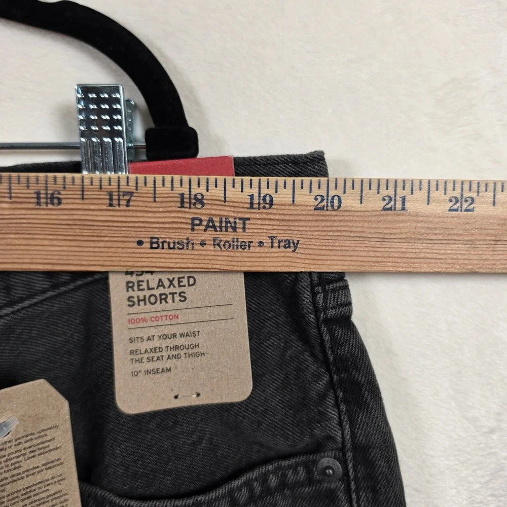 NEW Levi's 454 Relaxed Shorts Mens 40 Black Denim Cotton‎ Workwear Casual Grunge